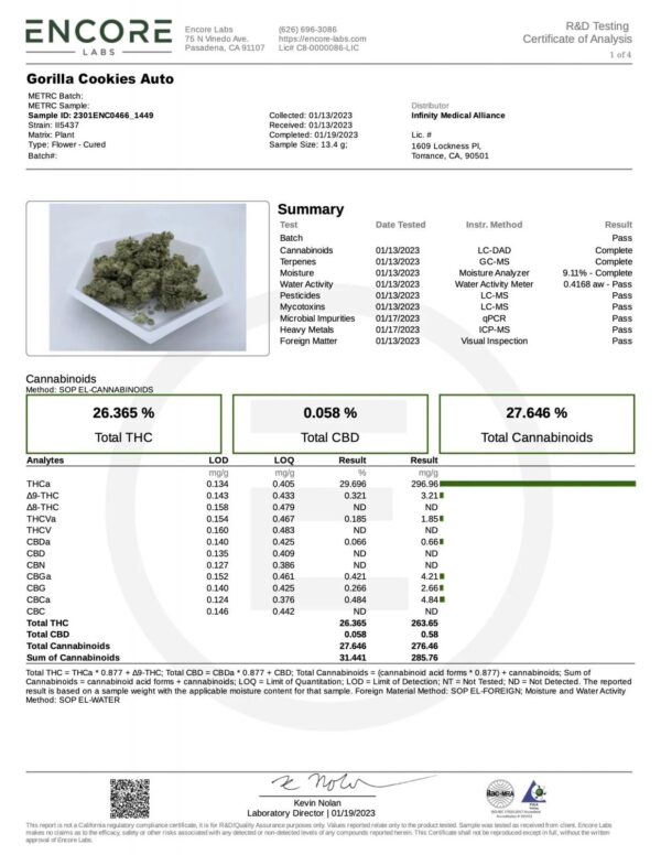 Gorilla Cookies Auto THC fino a 28.5% - immagine 2